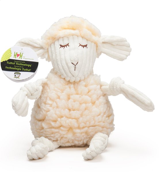 HuggleHounds HuggleFleece FlufferKnottie Louise the Lamb Dog Toy