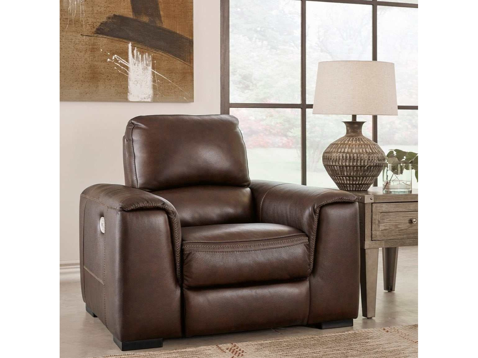 (Online Special Price) Alessandro Walnut Leather-match Power Recliner