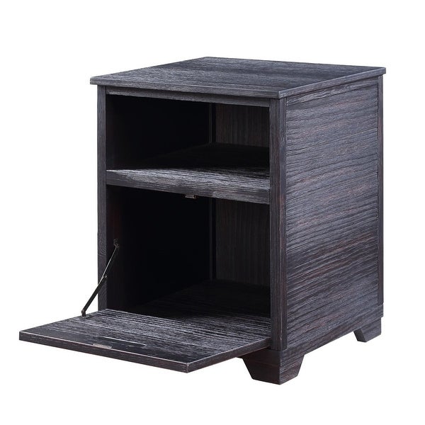 Mondern Simple Style End Table With A Drawer， Antique Black