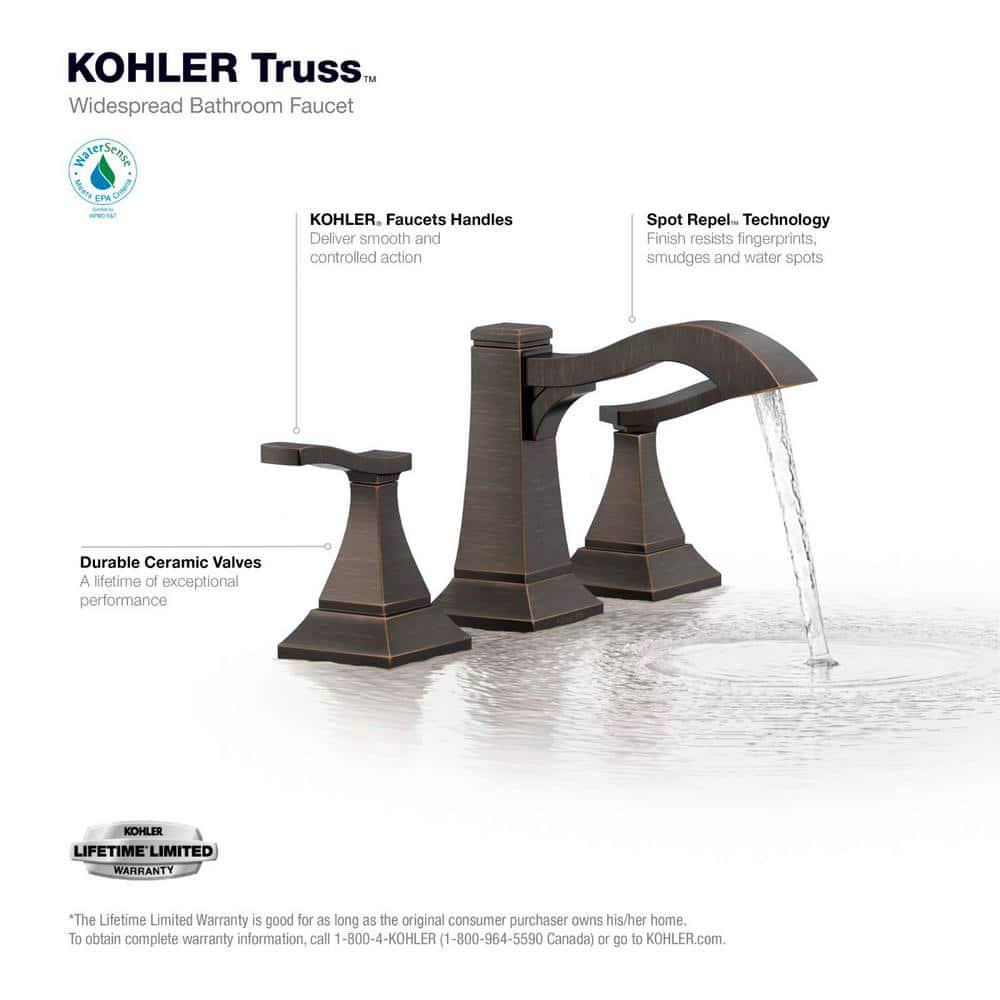 KOHLER Truss 8 in Widespread 2Handle Bathroom Faucet in OilRubbed Bronze