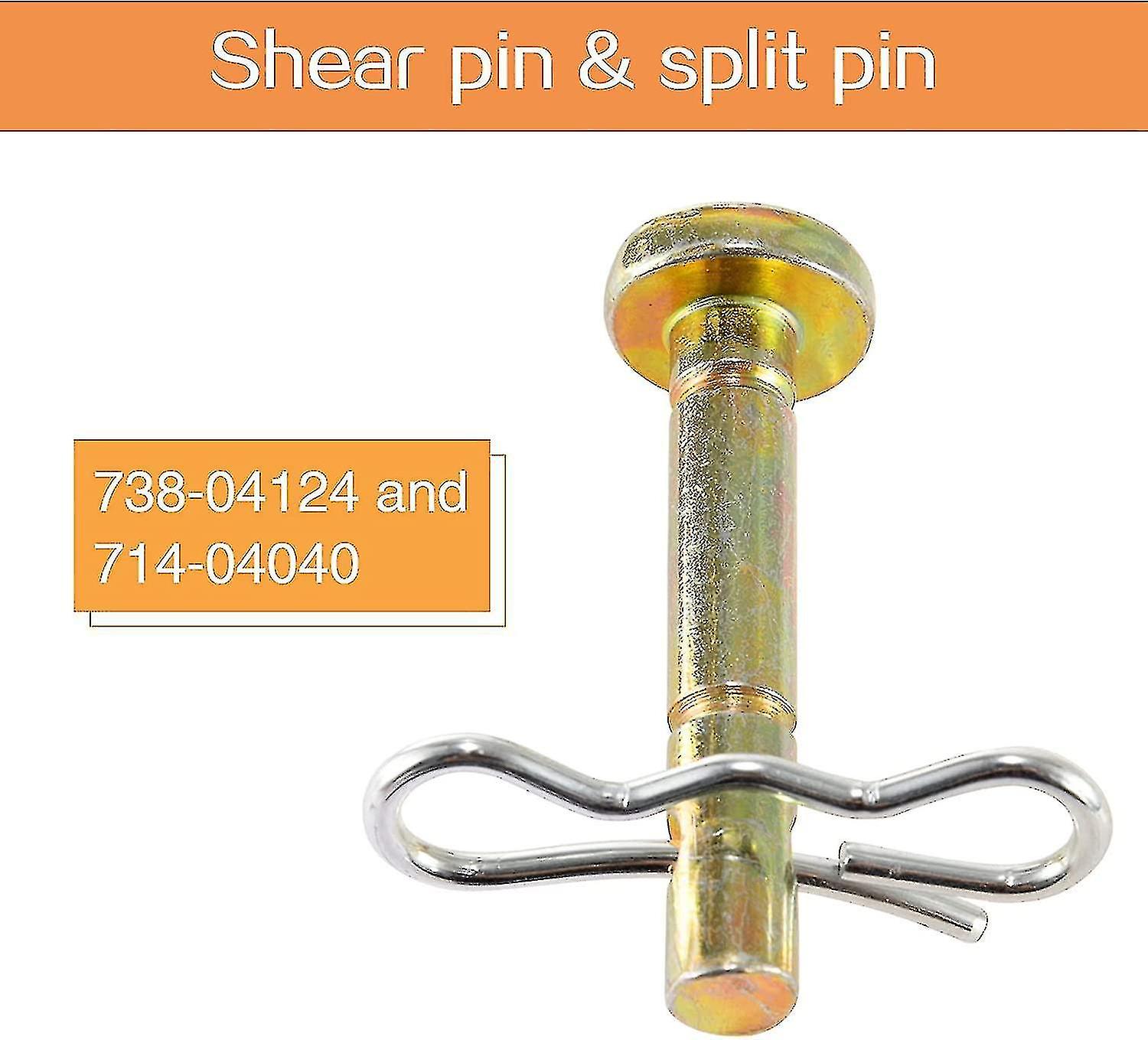 20 Pcs Shear Pins + 20 Pcs Cotter Pins For Snowblower- 738-04124 And 714-04040 Replacement Shear Pin