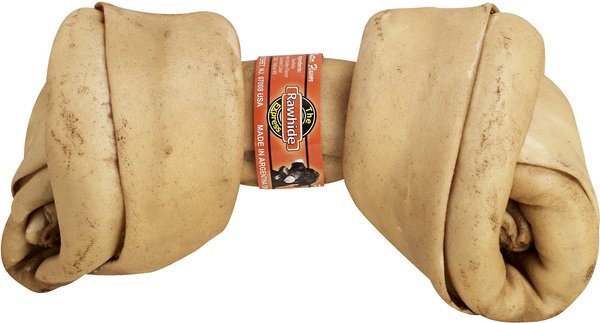 The Rawhide Express Peanut Butter Flavored Giant Dog Bone， 9-10-in