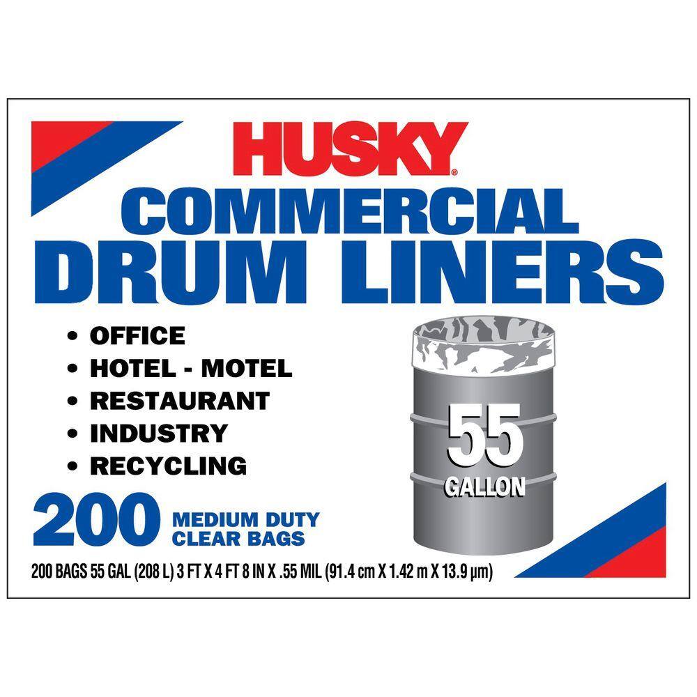 Husky 55 Gal. Economy Natural Trash Liners (200-Count) PA55200CL-P