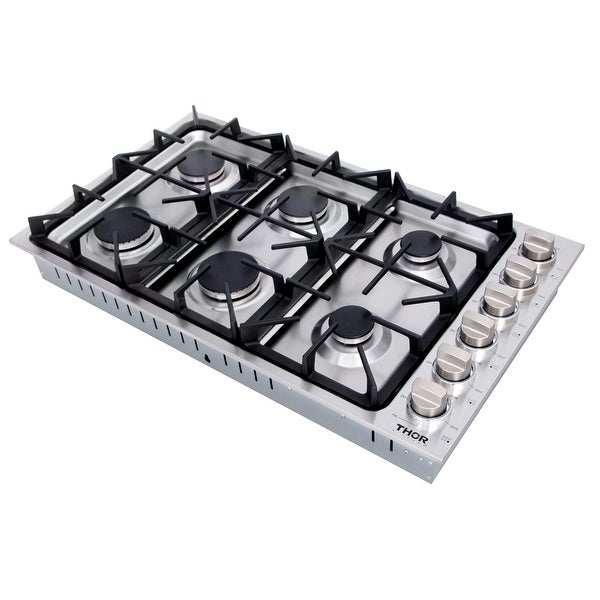 36 Inch Professional Drop-In Gas Cooktop with Six Burners