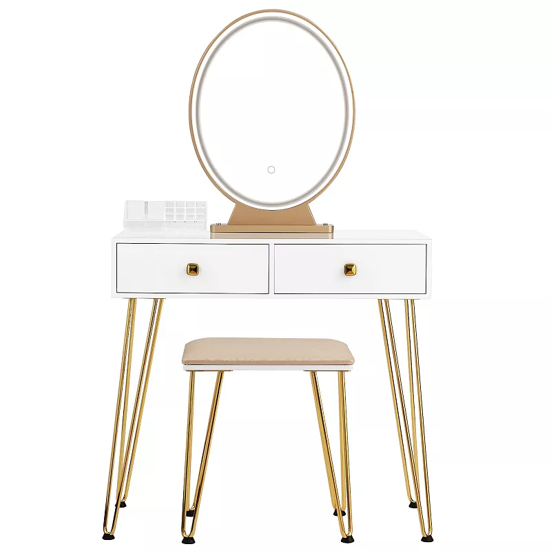 Industrial Makeup Dressing Table with 3 Lighting Modes