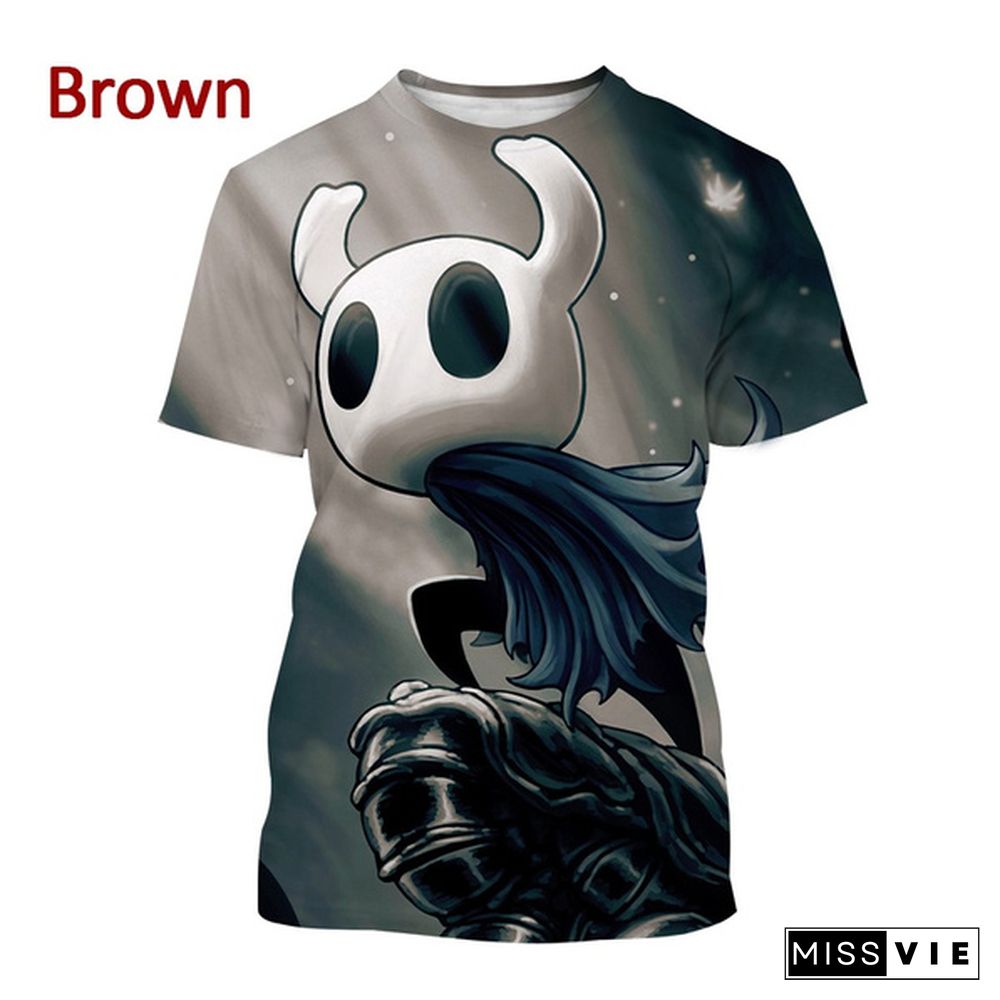 New Hollow Knight Cool Printed Short-sleeved T Shirt Men's Fashion Game T Shirt Casual Harajuku Streetwear Top