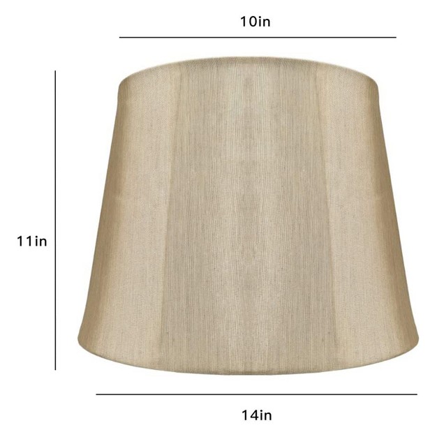 Alucset Lla s1966 Natural Linen Foldable Drum Lampshades With Spider Installation For Table Lamps And Floor Lights With Harp Support Set Of 2 Gold