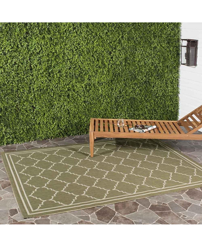 Safavieh Courtyard CY6889 Green and Beige 5'3 x 7'7 Sisal Weave Outdoor Area Rug