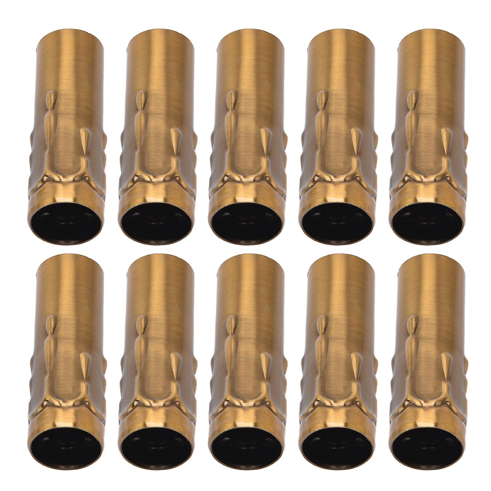 10Pcs E14 Metal Tube for Candle Lamp Holder Lamp Base Lighting Accessories 25x80mm Gold Bronze