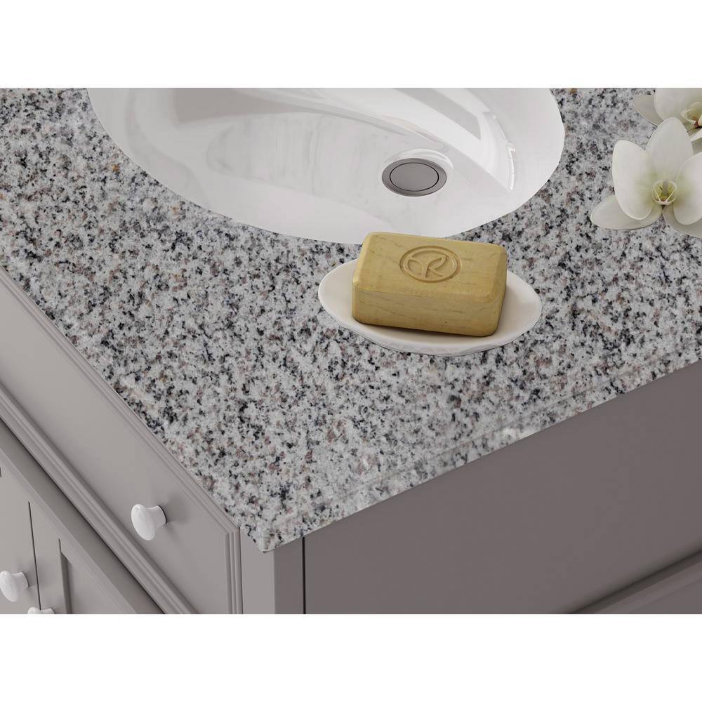 Home Decorators Collection Fremont 72 in. W x 22 in. D x 34 in. H Freestanding Bath Vanity in Gray with Gray Granite Top MD-V1791