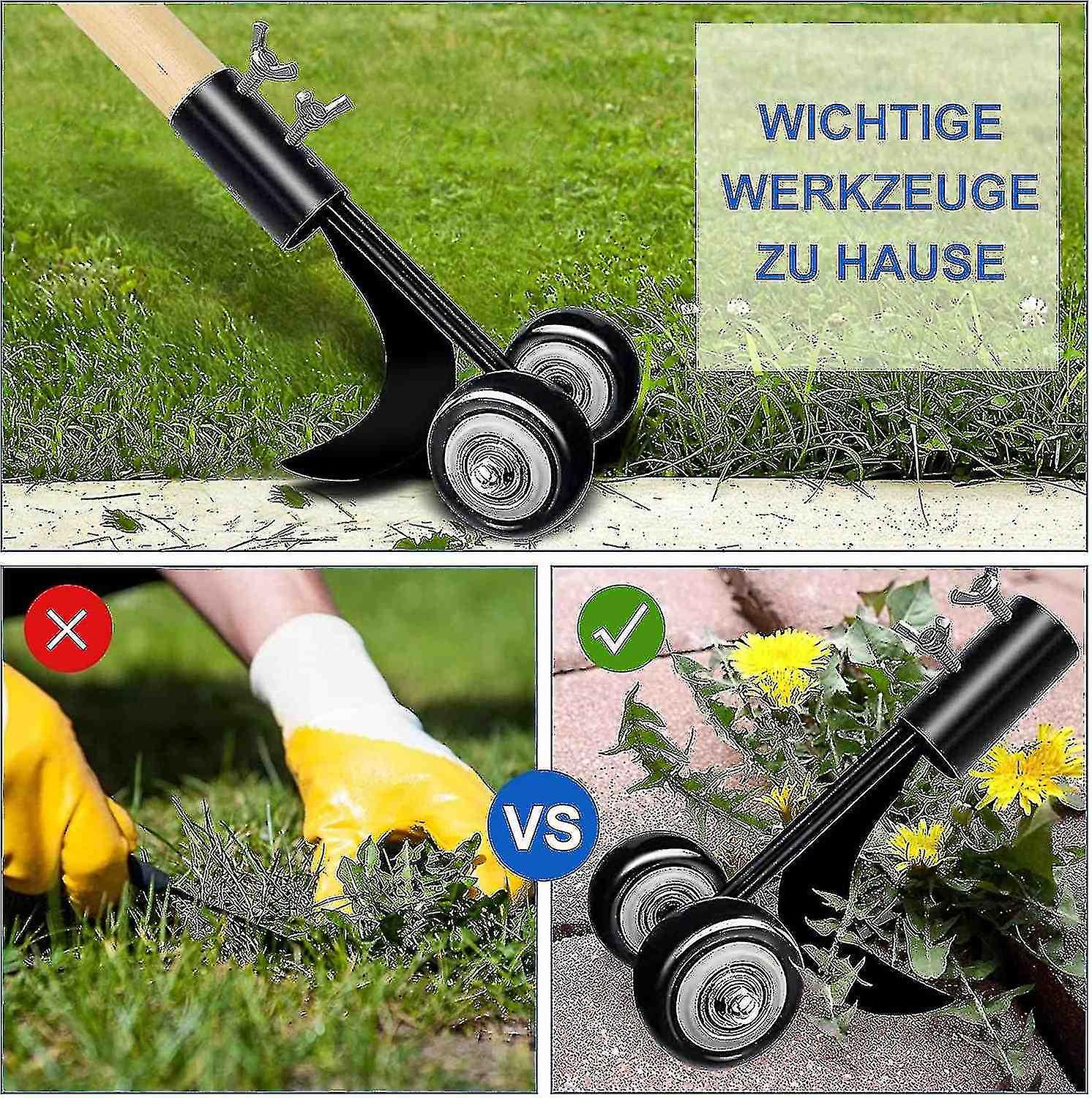 Manual Weeding Tool， Manual Weeder With Wheels， For Cleaning Between Stone Slab Patios And Cisea Law