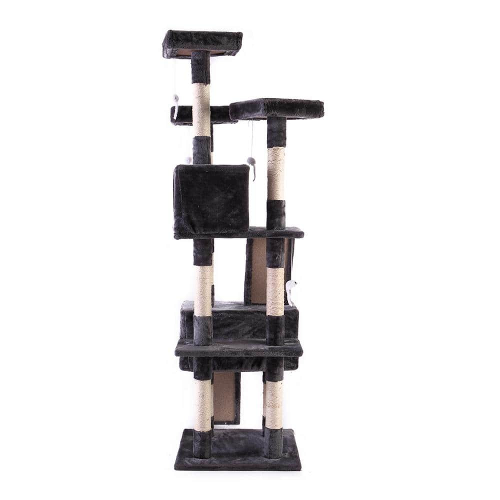 COZIWOW 67 in. H Multi-Level Cat Tree Gray Kitten Condo CW12W0052