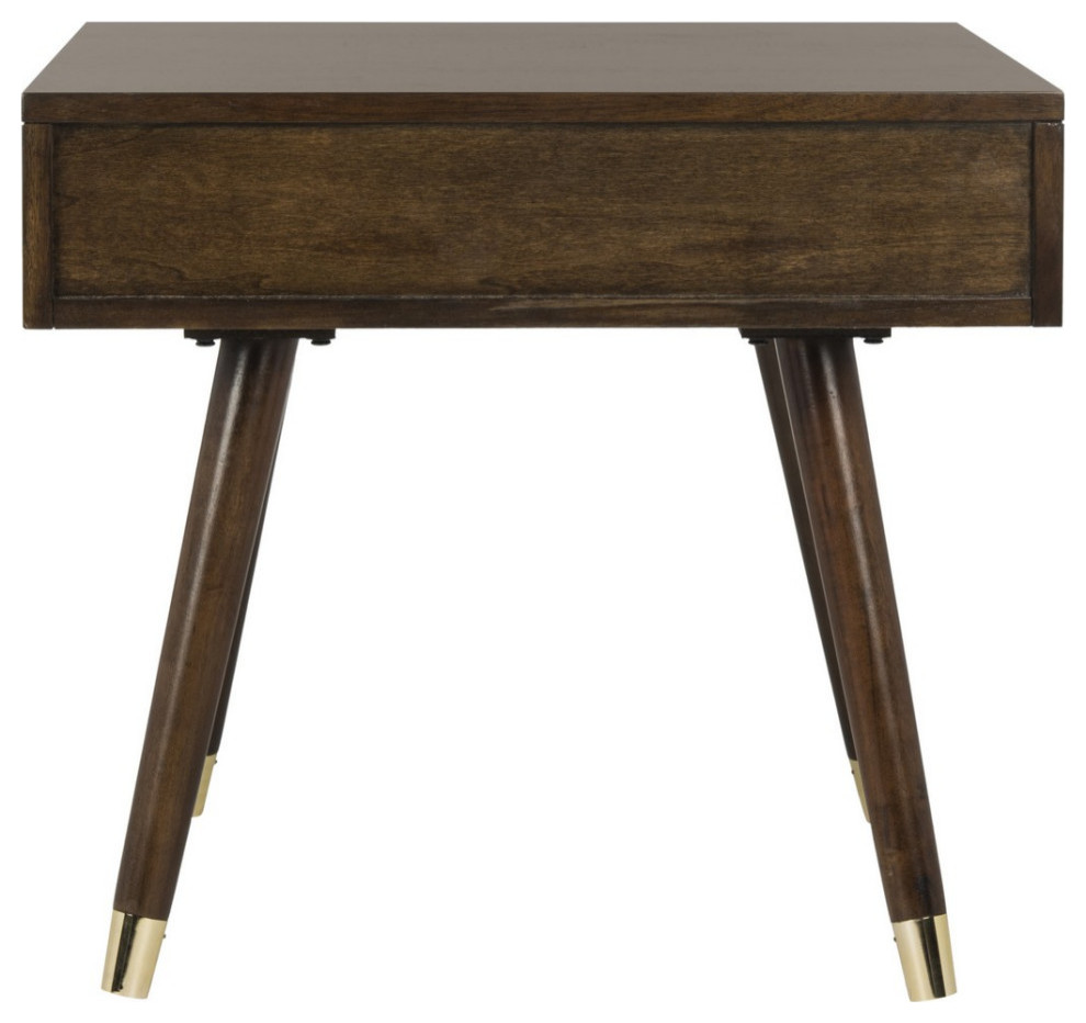 Vincent Gold Cap End Table Brown   Modern   Side Tables And End Tables   by Virgil Stanis Design  Houzz