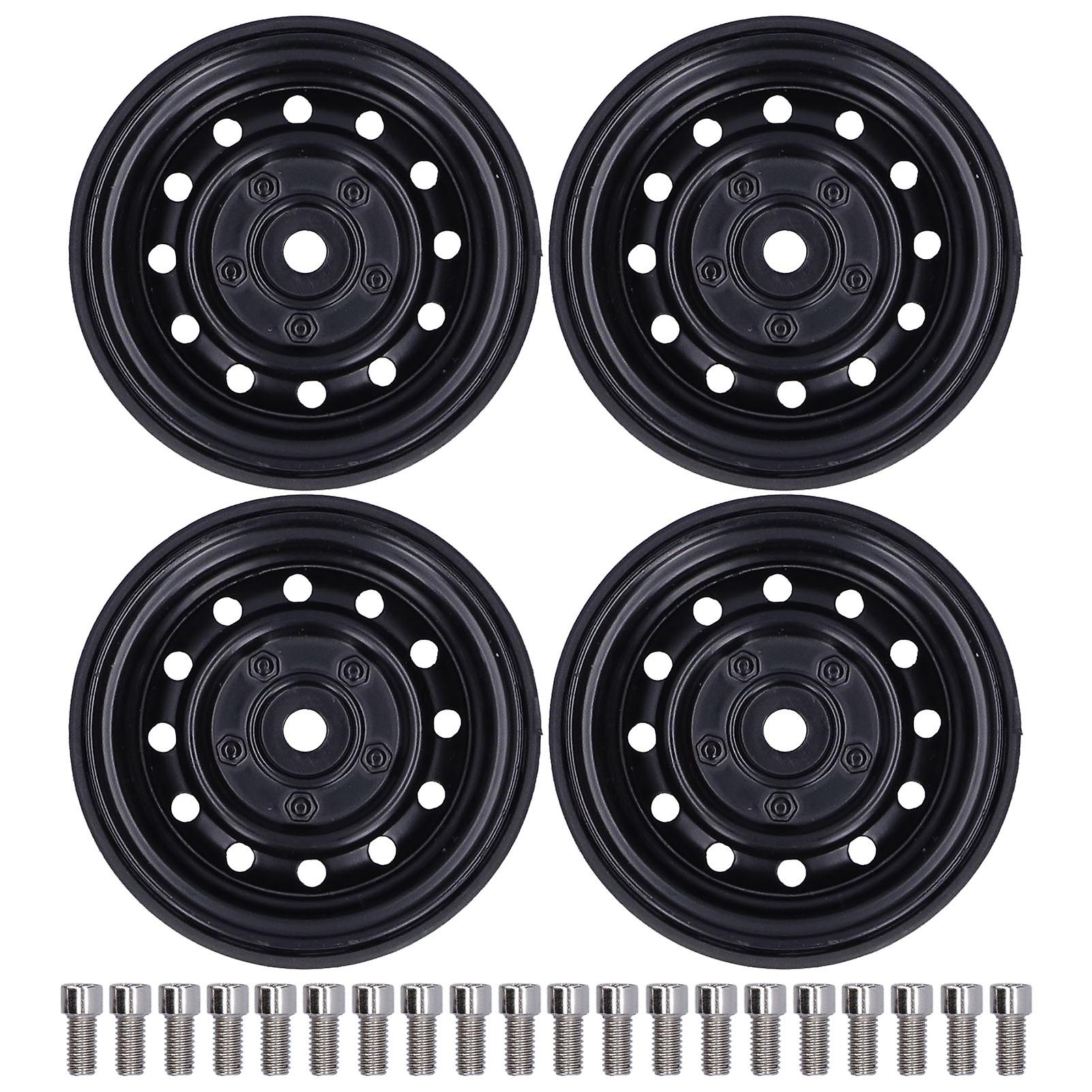 4pcs Rc Crawler Beadlock Wheel Hubs 12 Holes Metal Wheel Hub Replacement For Trx4/scx10black