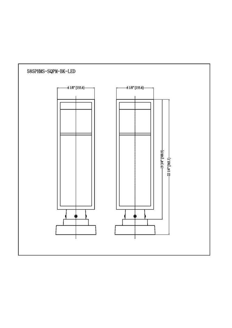 Z-Lite 585PHMSSQPMBKLED