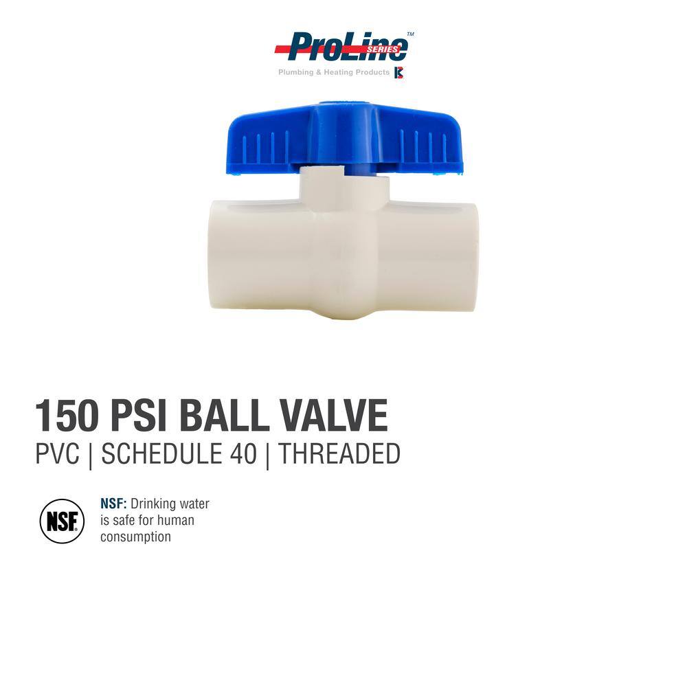 Everbilt 12 in. x 12 in. IPS x IPS PVC Schedule 80 Ball Valve with Quarter-Turn Operation 107-133HC