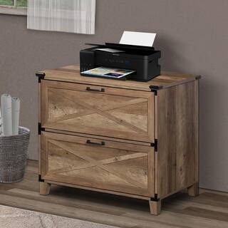 Oxford Light Brown Lateral File Cabinet with 2-Drawers OF4501LFRO