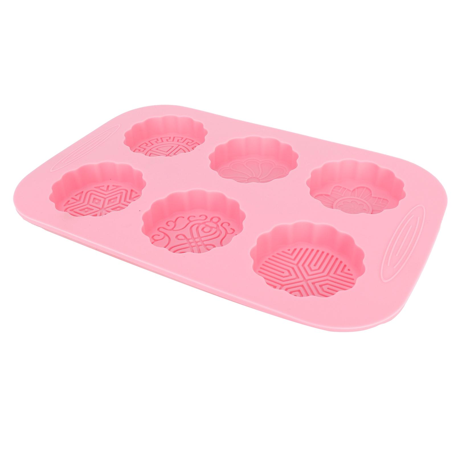 6grid Mooncake Silicone Mold Diy Baking Handmade Soap Mold For Dessert Kitchen Tool