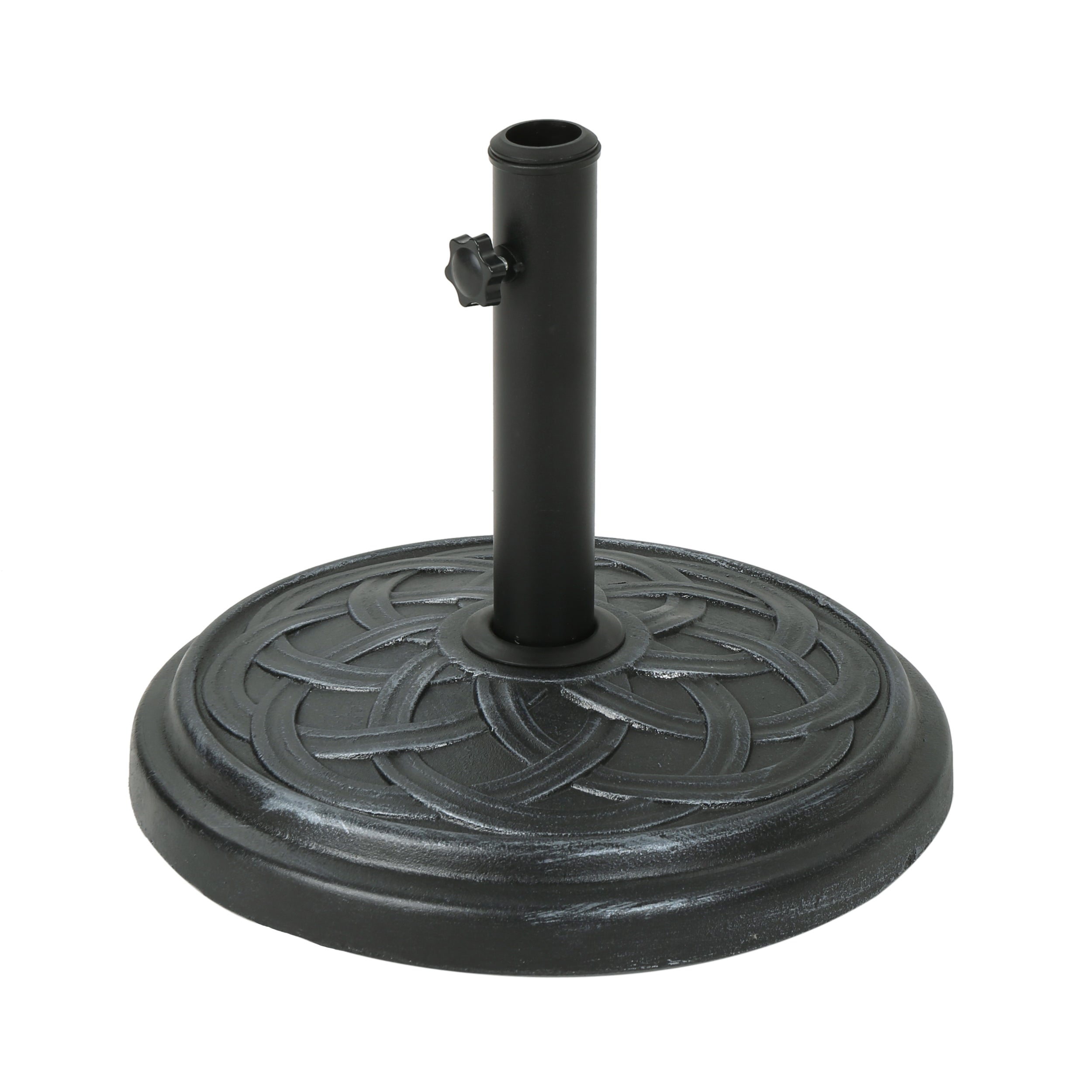 Muriel Outdoor 33lb Concrete Circular Umbrella Base, Hammered Iron