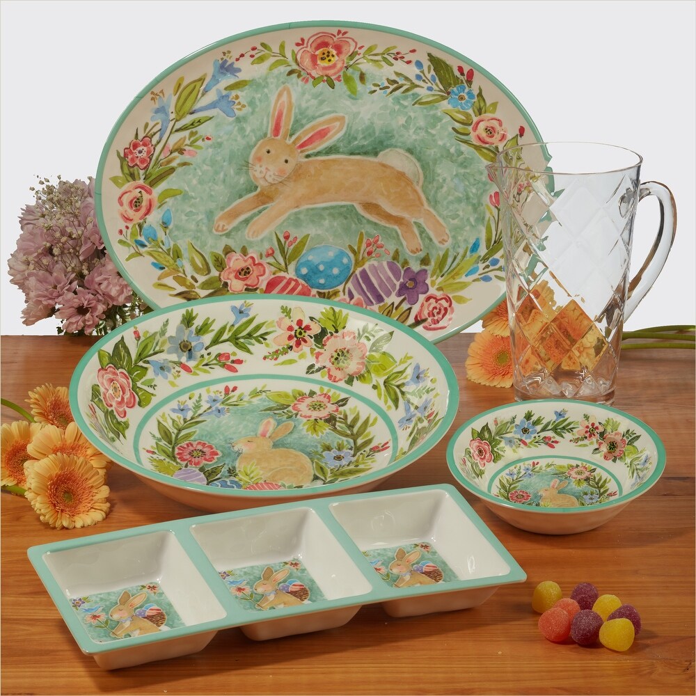 Certified International Joy Of Easter Melamine Egg Plates  Set of 6   10\