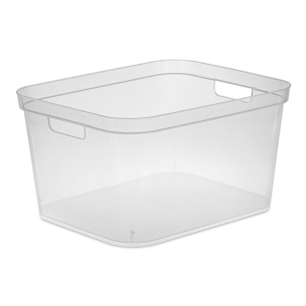 Sterilite 8.25x12.25x15 In Storage Bin w/ Carry Through Handles  Clear (6 Pack)