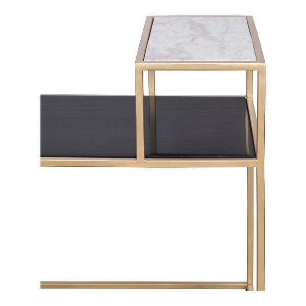 Aurelle Home Mietra Modern 2 Tier Geometric Side Table