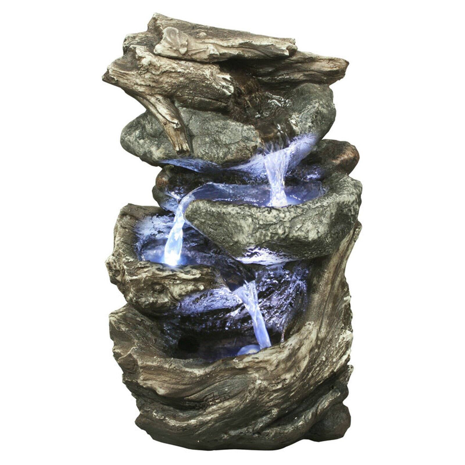 Hi-Line Gift Fountain-Log /Stone Waterfall with LED