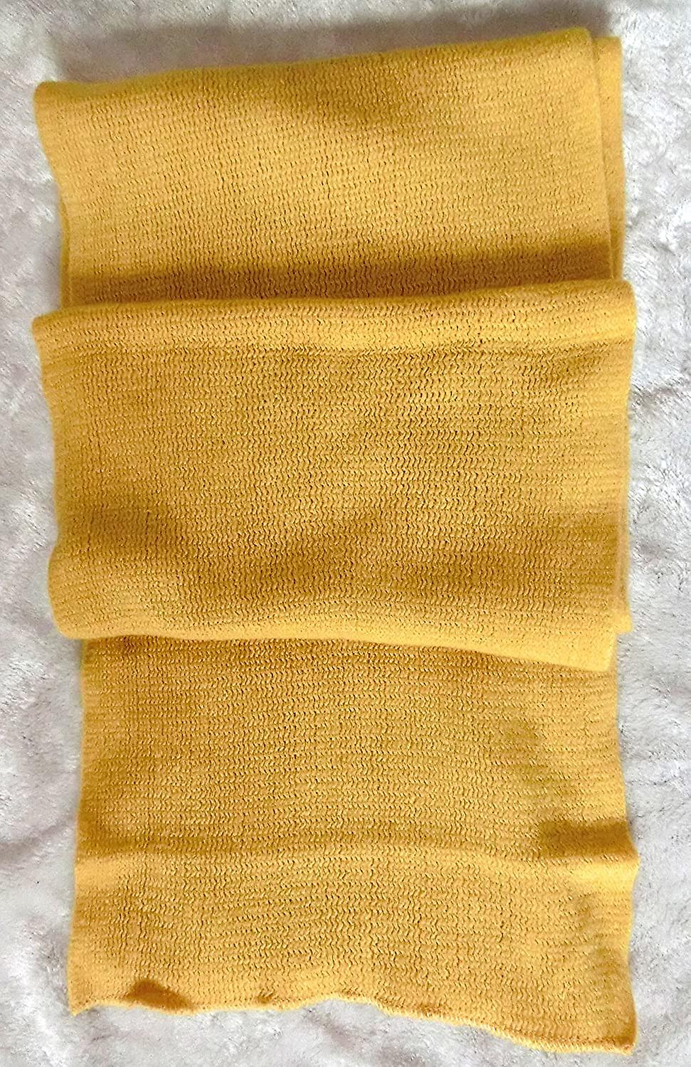 Women's Warm Long Shawl Winter Warm Large Scarf Pure Color Yellow1 -