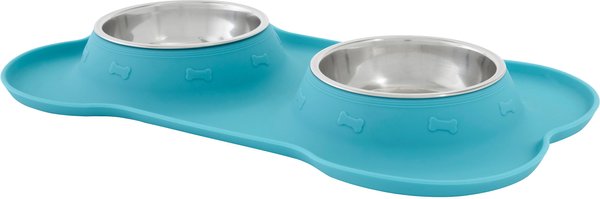 Frisco Silicone Stainless Steel Double Diner Dog and Cat Bowl