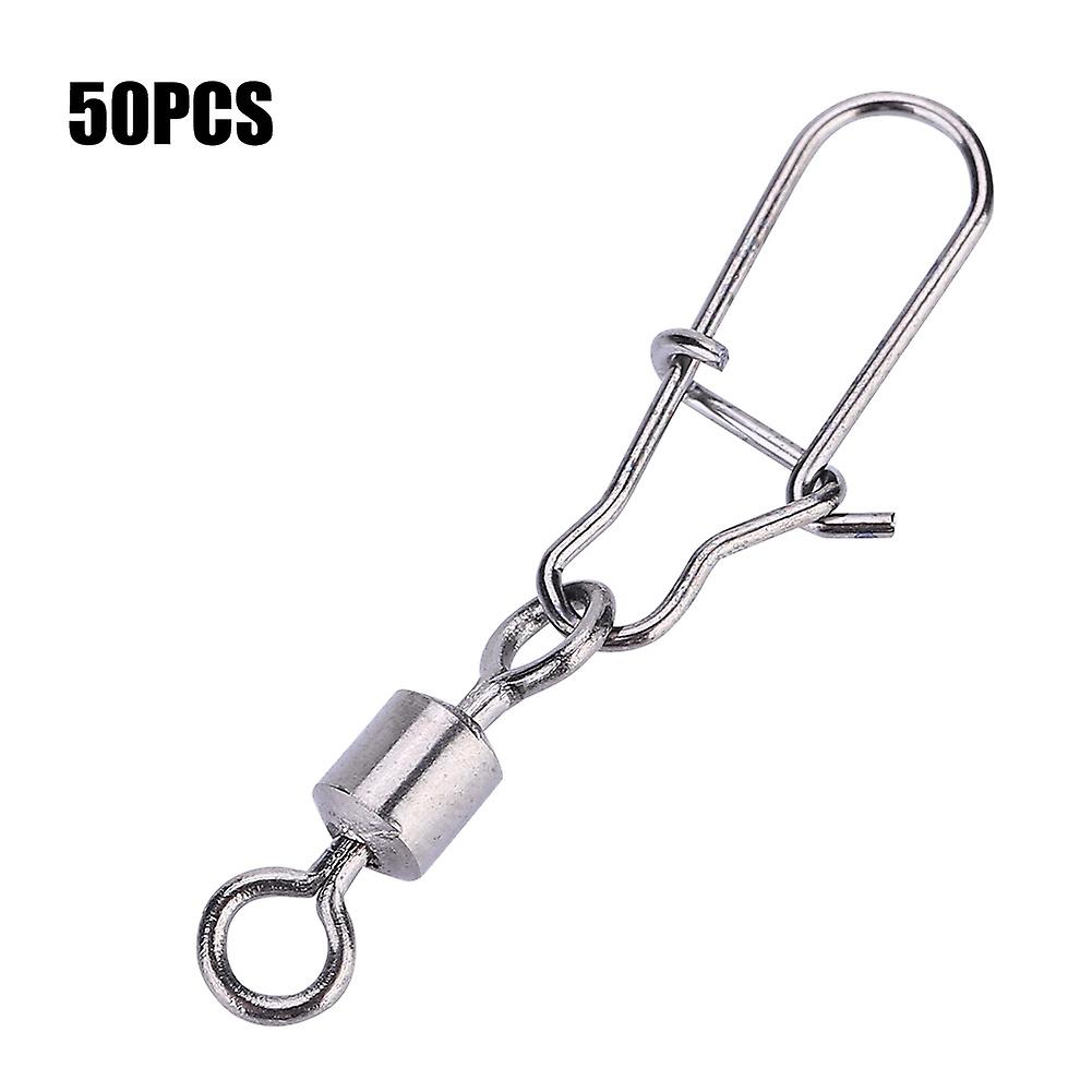 50pcs 2# 4# 5# 6# 8# Fishing Connector Pin Bearing Rolling Swivel Stainless Steel