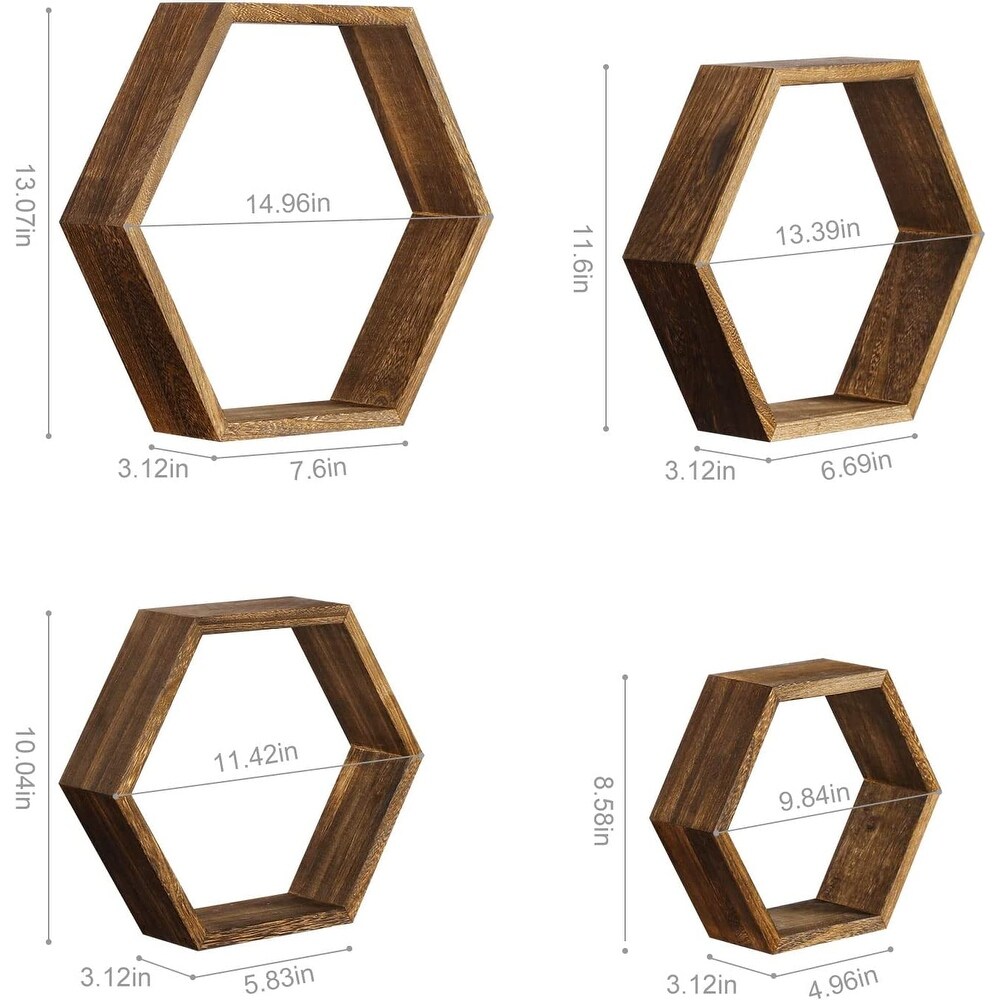 Wall Mounted Hexagon Floating Shelves