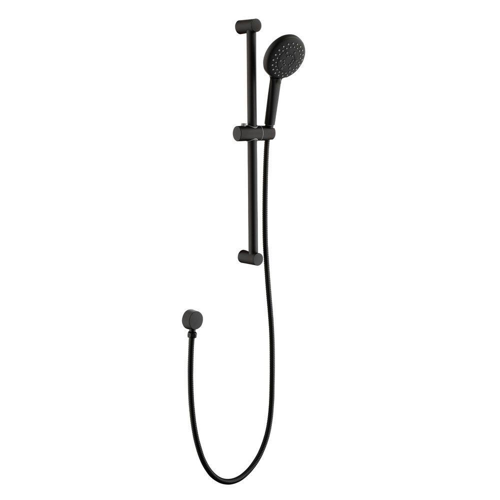 WELLFOR 4-Spray Multi-Function Wall Bar Shower Kit with Hand Shower in Matte Black WA3001MB