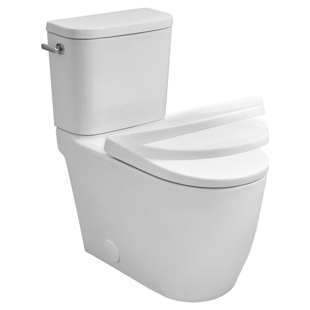 GROHE Essence 2-piece 1.28 GPF Single Flush Elongated Toilet with Left Hand Trip Lever in Alpine White Seat Included 39675000