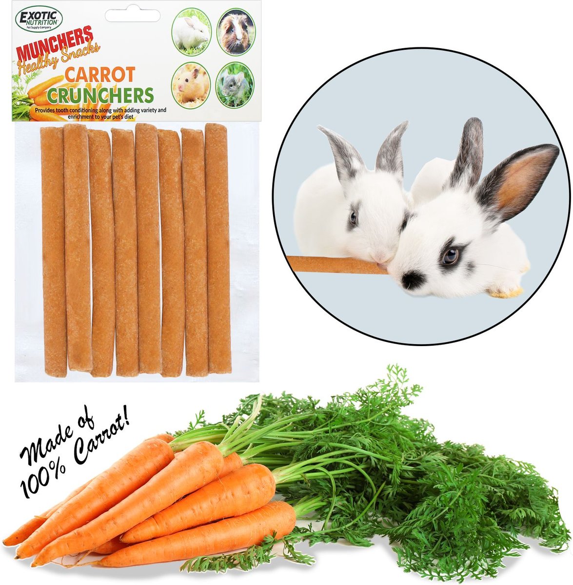 Exotic Nutrition Munchers Carrot Crunchers Small Animal Treat