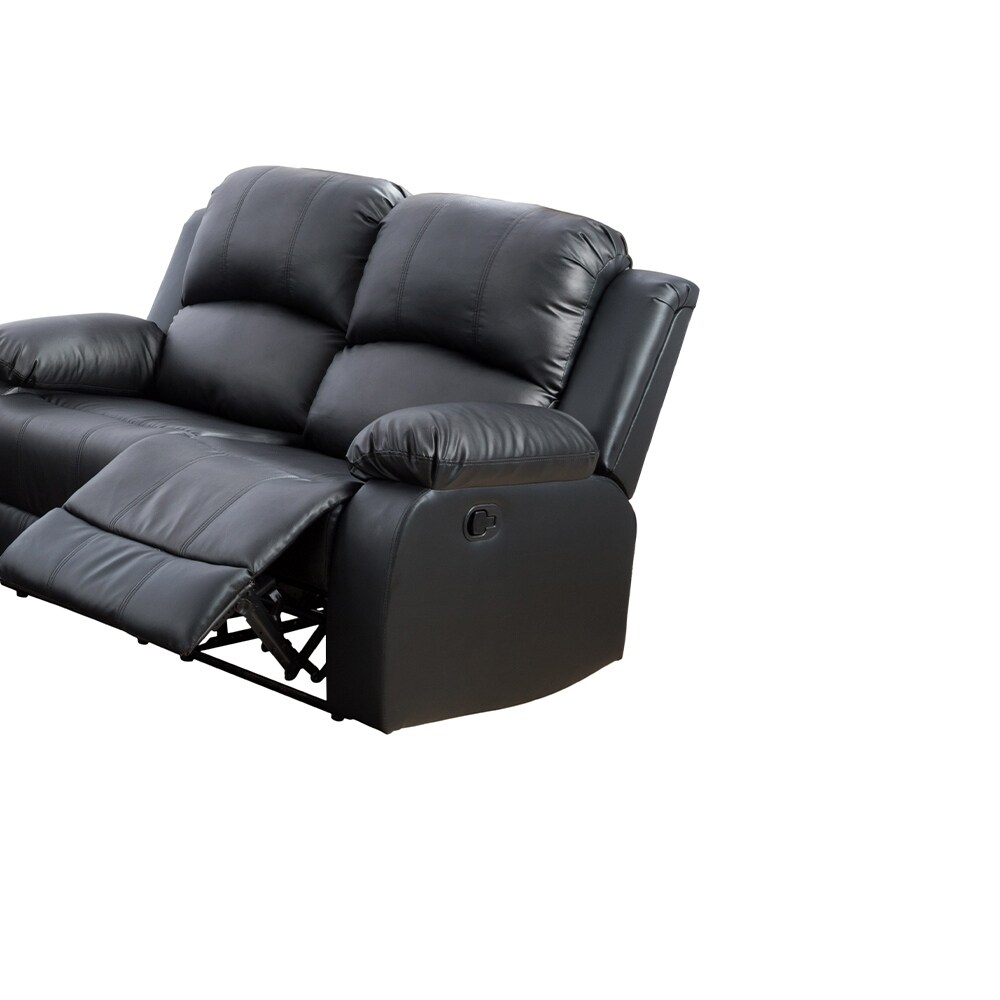 Star Home Living 3 pc Black Faux Leather Reclining Living Room Set