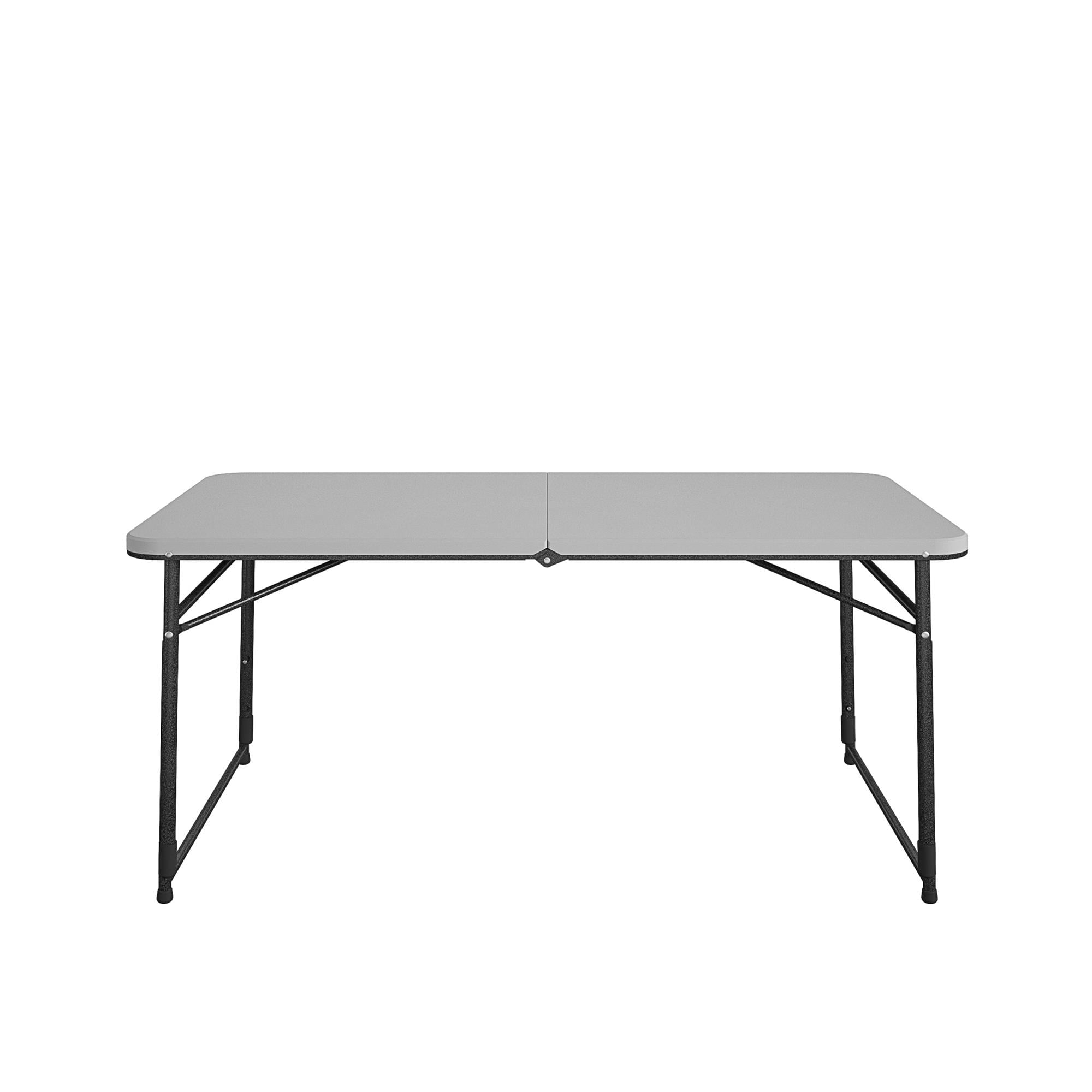 COSCO 4 ft. Fold-in-Half Portable Utility Table, Gray, Indoor/Outdoor, Great for Crafting, Tailgating, & Camping