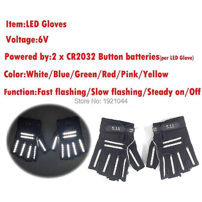 1pair Led Gloves Stage Show Props Led Light Up Gloves Glow Party Supplies