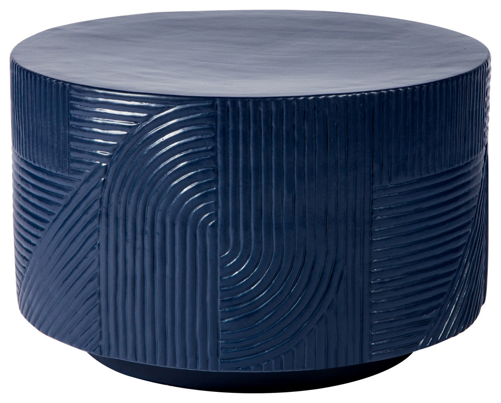 Serenity Textured Ceramic Round Accent Table   Contemporary   Side Tables And End Tables   by Seasonal Living Trading LTD  Houzz