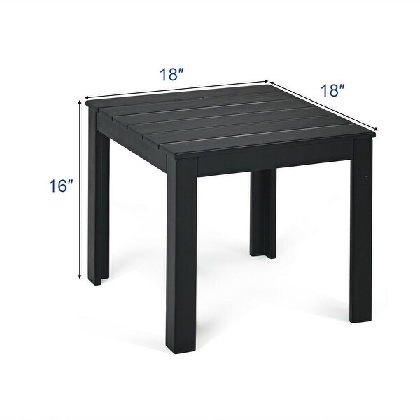 Wooden Square Patio Coffee Bistro TableBlack