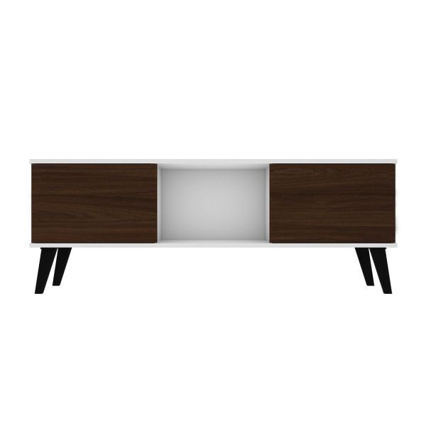 Doyers 53.15 TV Stand in White and Nut Brown