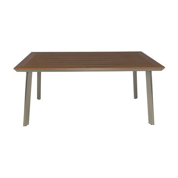 Leeds Outdoor Aluminum and Wood Dining Table by Christopher Knight Home