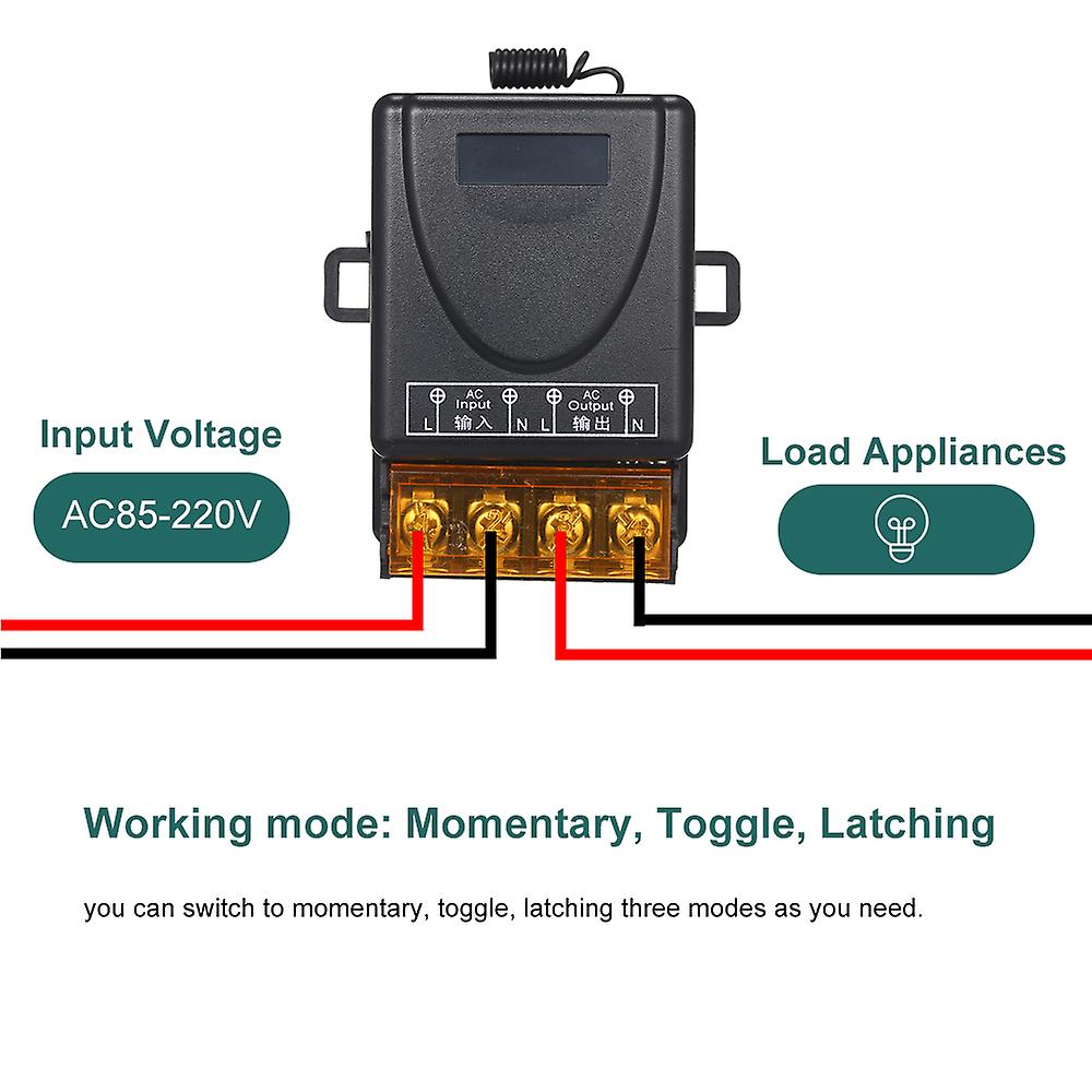 Smart Home 433mhz Ac85-220v 1ch Wireless Remote Switch Relay Receiver Transmitter Universal Remote Control Switch Module And 2pcs Rf Transmitter Remot