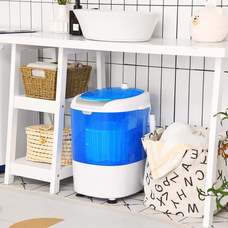 5.5lbs Portable Mini Washing Machine with Spin Dryer & Drain Hose, Semi-Auto Laundry Washer for Dorm RV