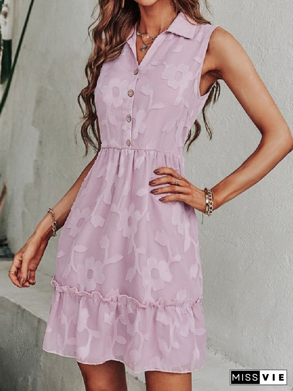 Fashion Jacquard Solid Color Dress