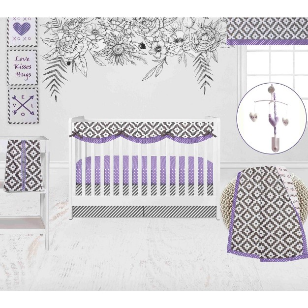 Bacati Love Grey lilac Window Valance