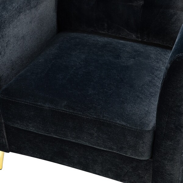 Clara Modern Upholstered Club Chair with Tufted Back by HULALA HOME