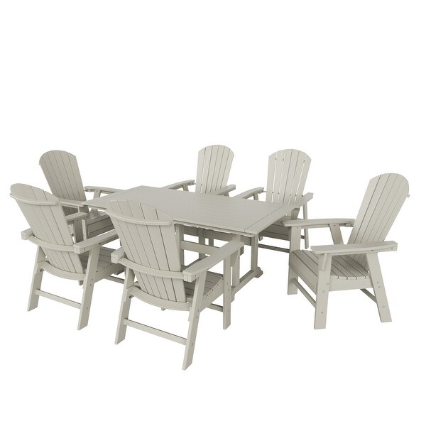 Polytrends Altura 7Piece Poly EcoFriendly All Weather Outdoor Dining Set with Armchairs