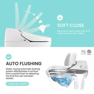 VOVO Stylement Tankless Smart One Piece Bidet Toilet Square in White Auto Flush Heated Seat PB-101S