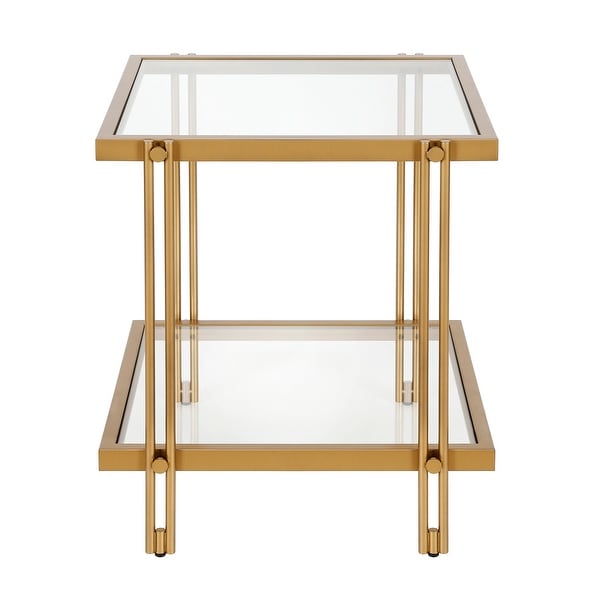 Inez Modern Metal and Glass Side Table