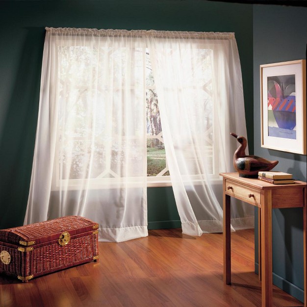 Habitat Rhapsody Voile Sheer Sheer Texture And Supple Drapeability Rod Pocket Light Filtering Curtain Panel White